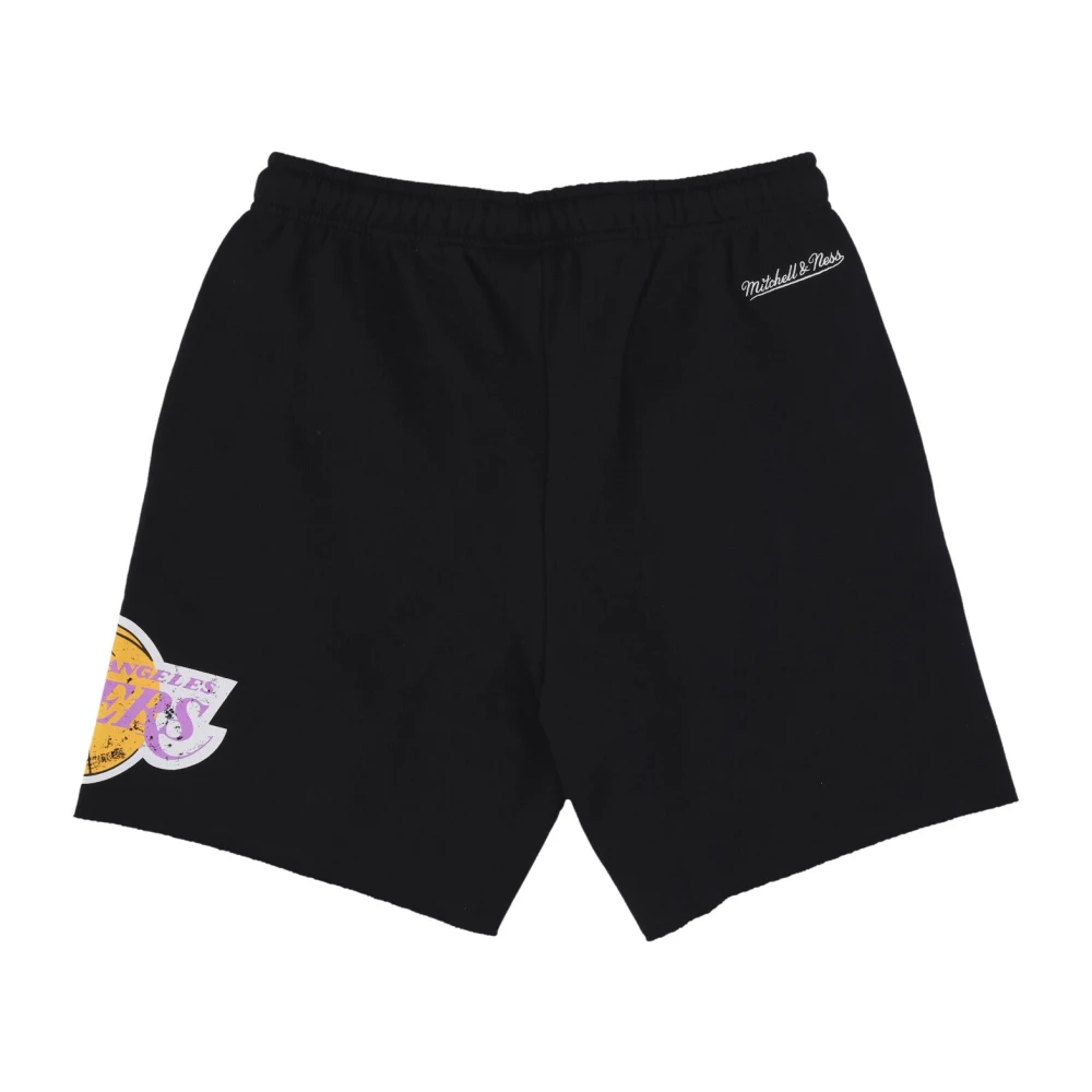 Mitchell & Ness NBA Postgame Vintage Logo Fleece Shorts Black Heren