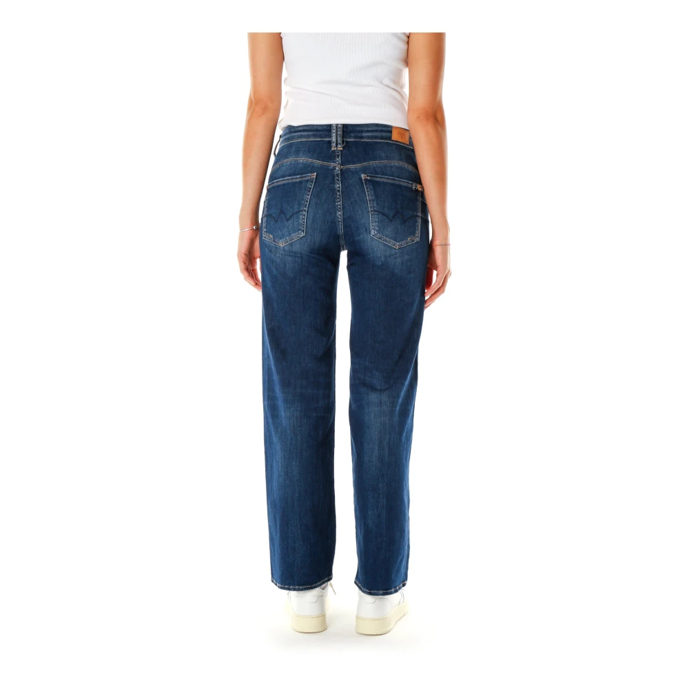 Le Temps Des Cerises Hoge Taille Straight Fit Jeans Blue Dames