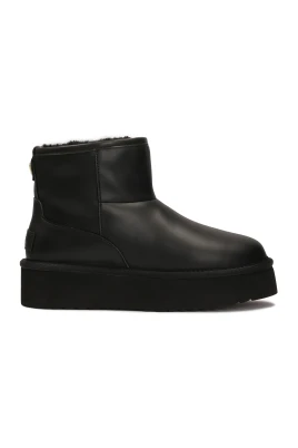 Ullfodrade lädersnöboots