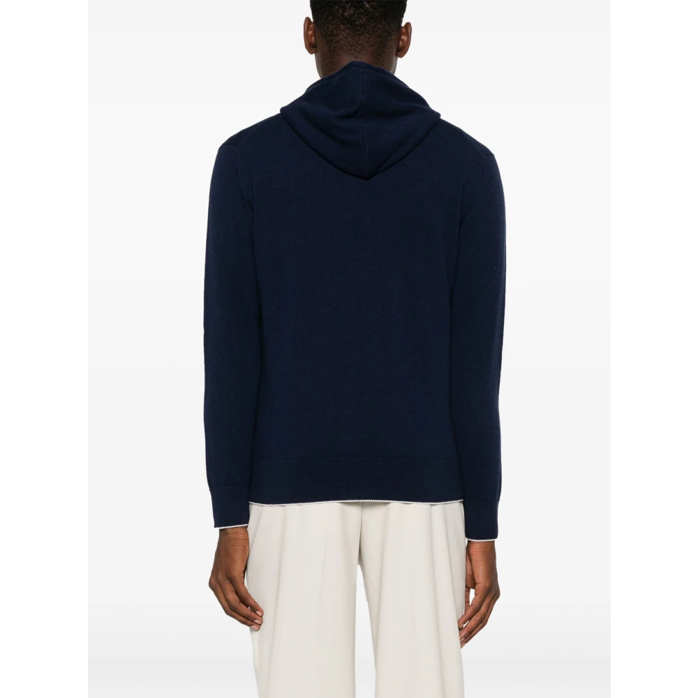Eleventy Luxe Cashmere Rits Hoodie Blue Heren