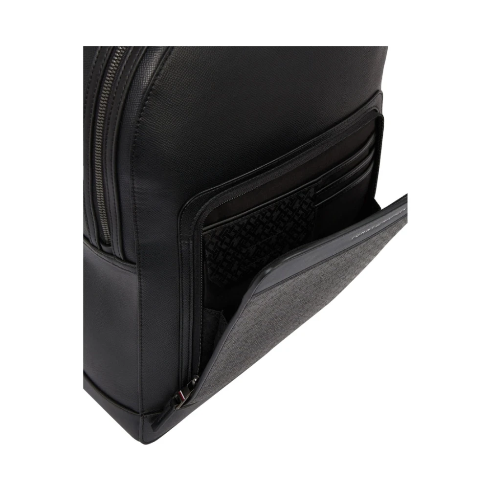 Tommy Hilfiger Zwarte Monogram Rugzak voor Mannen Black Heren