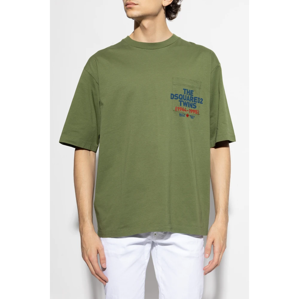 Dsquared2 T-shirt met zak Green Heren