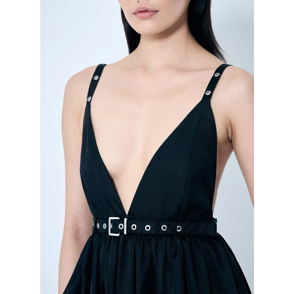Ganni Nylon Strap Jurk met Gespversiering Black Dames