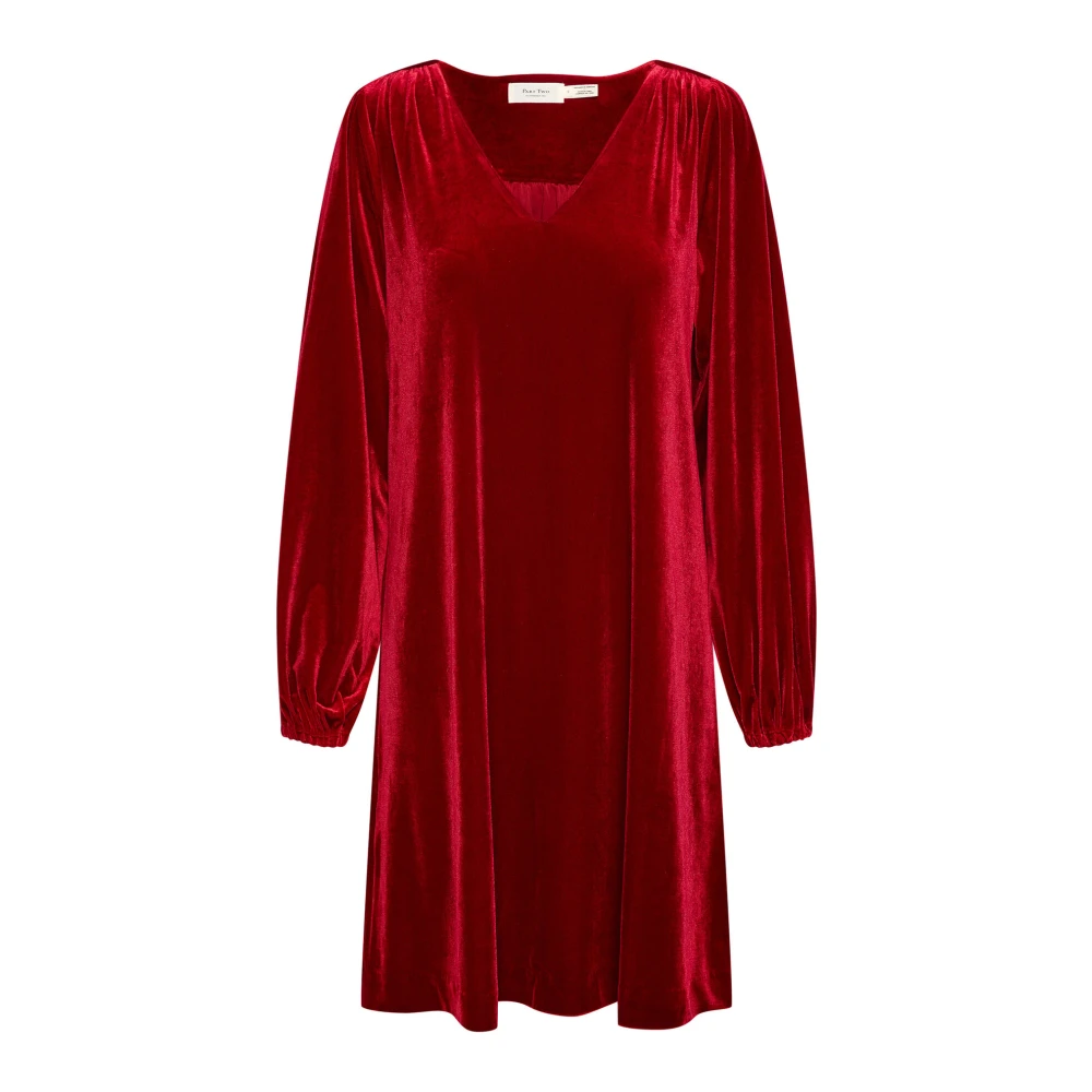 Part Two Rhythmic Red Jurk met V-hals Red Dames