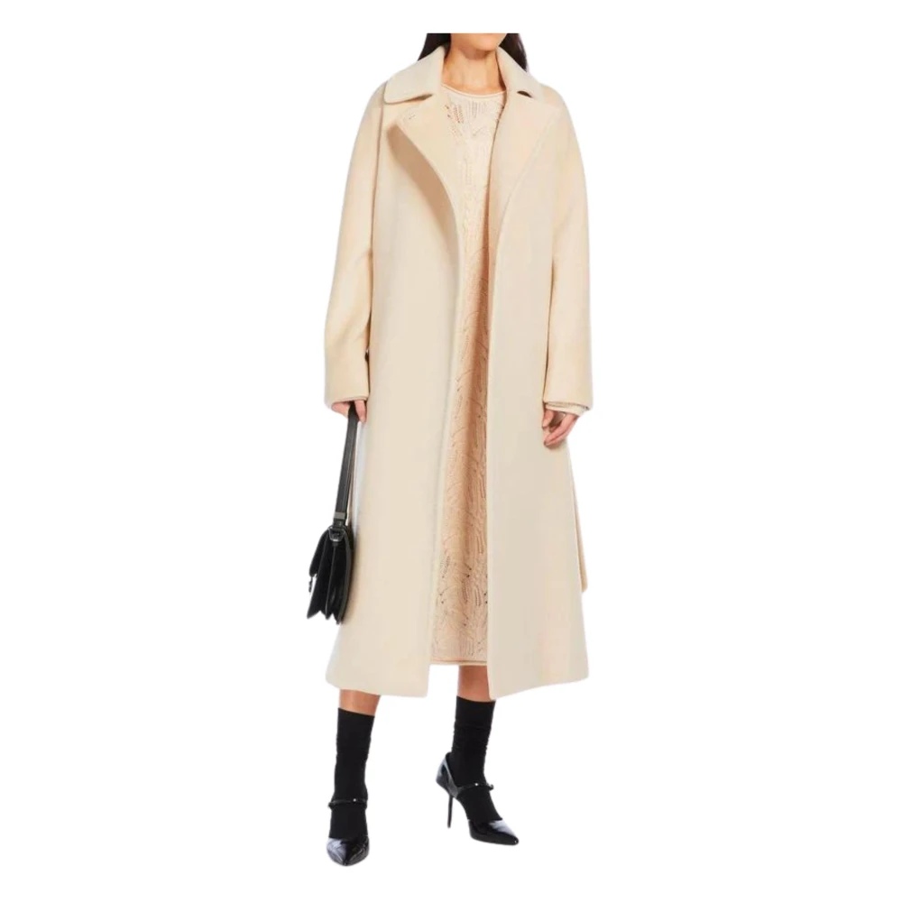 Max Mara Studio Elegante Beige Jas Beige Dames