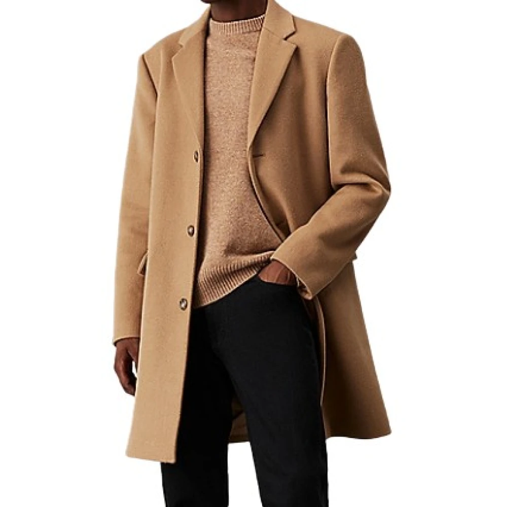 Calvin Klein Fijne wollen blend jas khaki Beige Heren