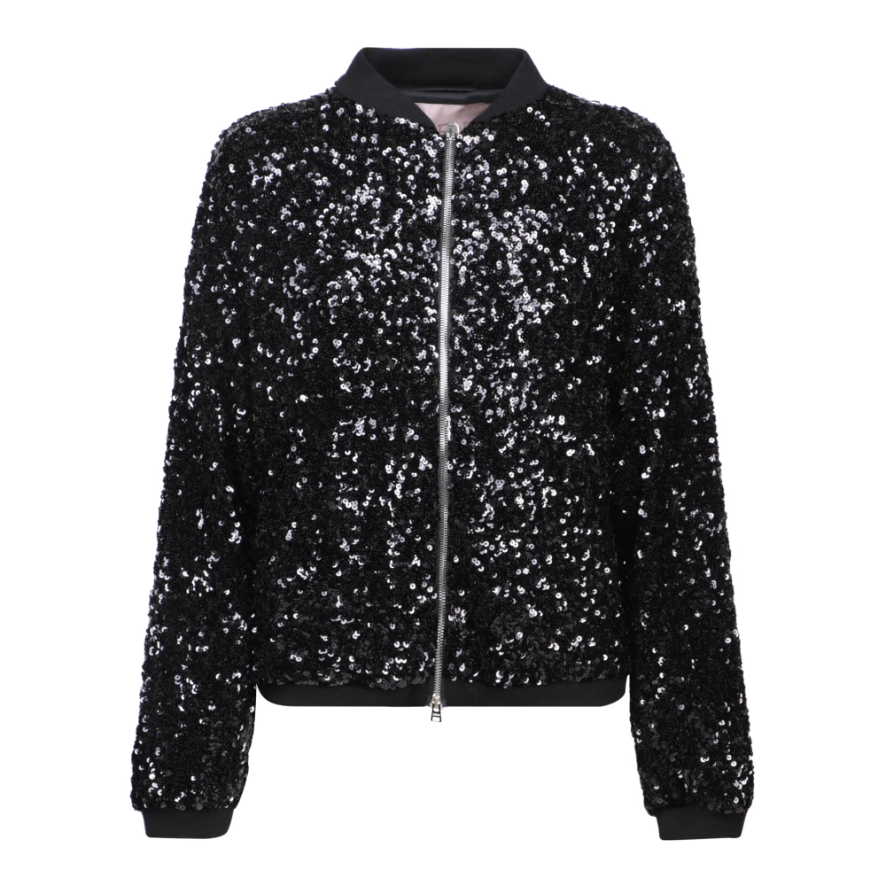 Herno Women's Black Sequin Bomber Jacket - Bomber Jackets - 2XL - Jackets
