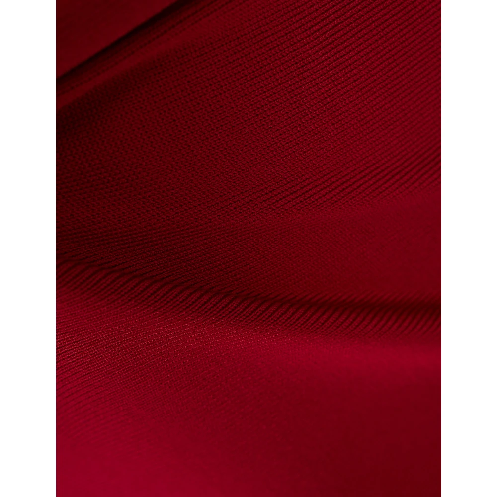 alexander mcqueen Rode Gebreide Midi Jurk Flare Zoom Red Dames