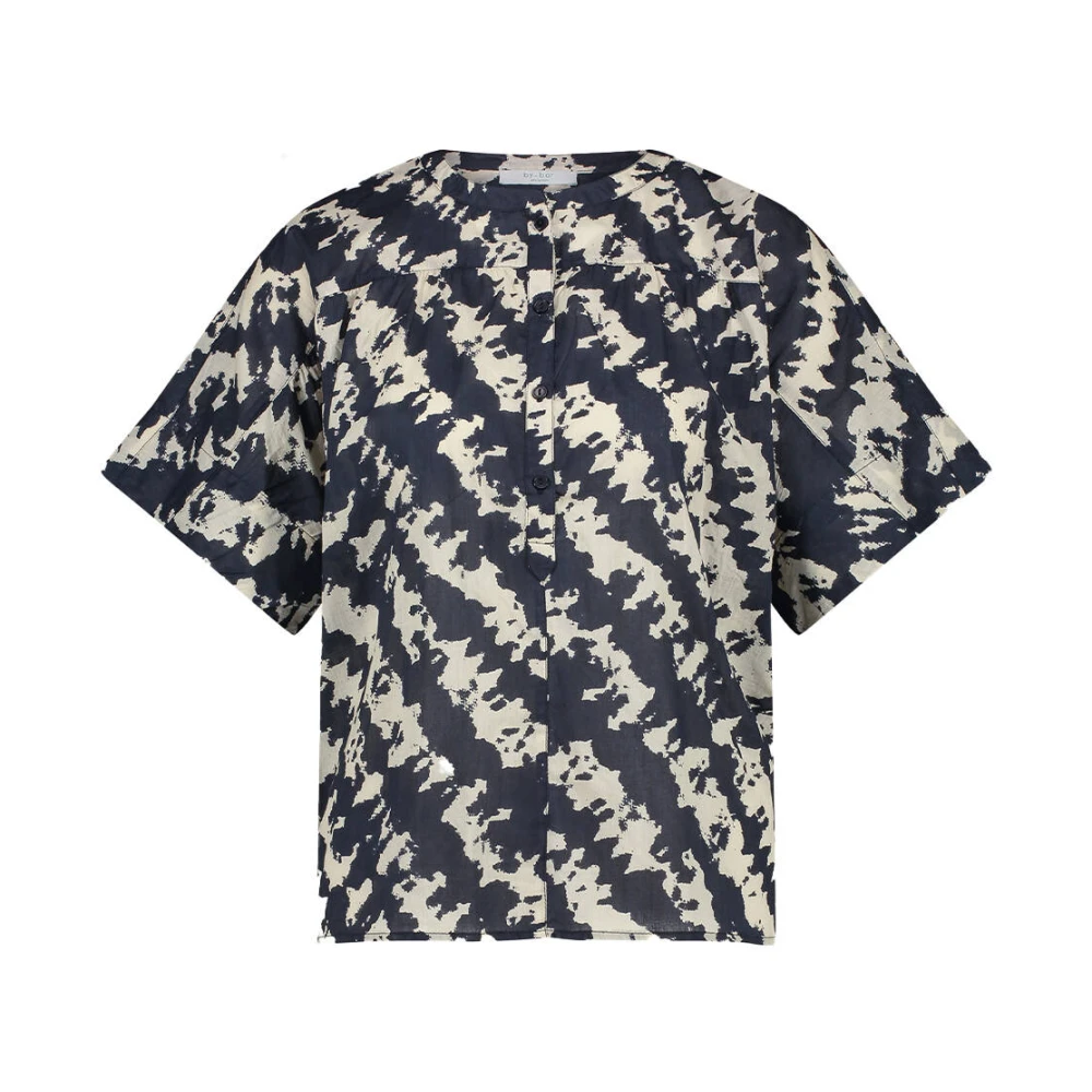 By-Bar Korte Mouw Schaduw Blouse Black Dames