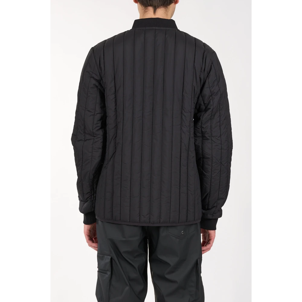 Rains Nylon Bomberjack met Geribbelde Boorden Black Heren