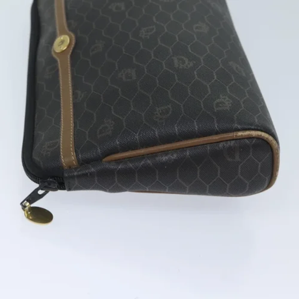 Dior Vintage Pre-owned Canvas clutches Black Dames