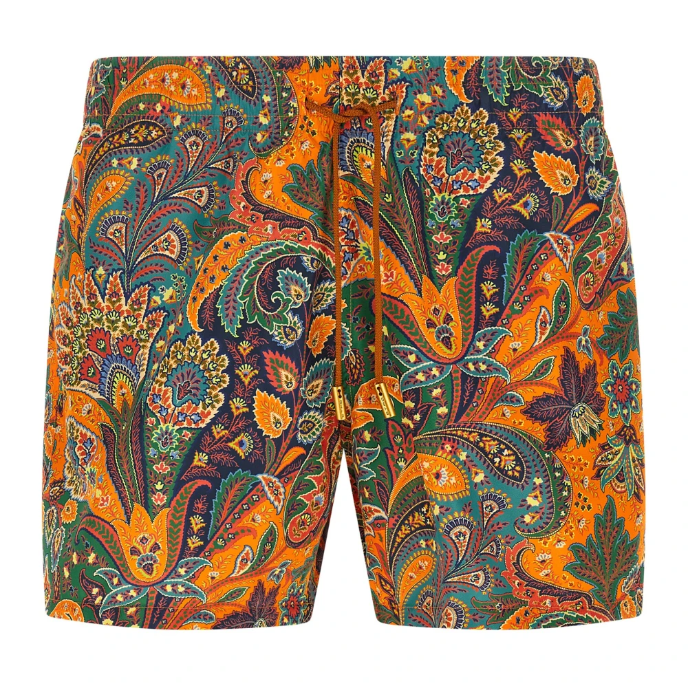 Etro Men's Orange Paisley Swimsuit - Beachwear - Xl - Swimwear