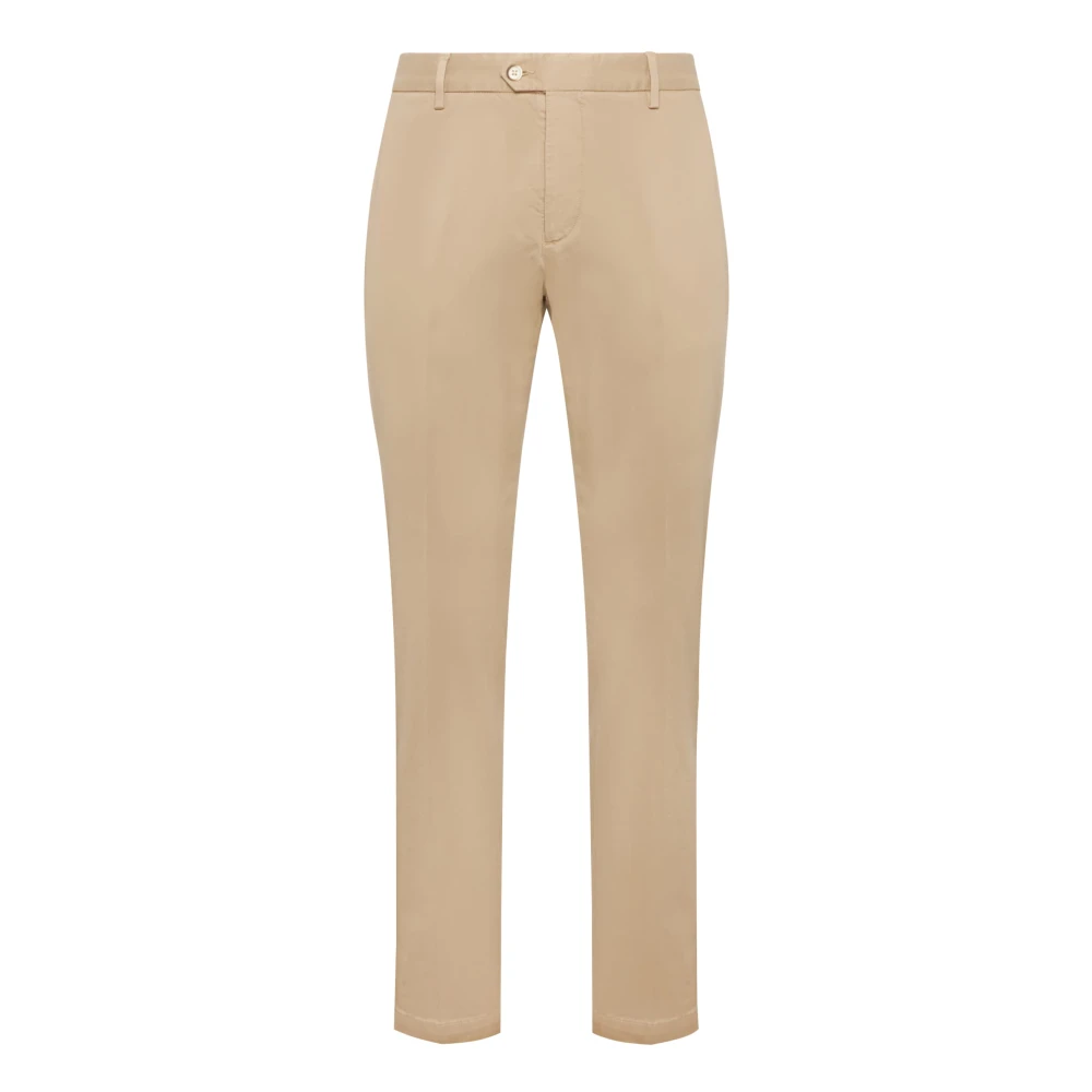 Boggi Milano Stretch katoenen satijnen broek Beige Heren