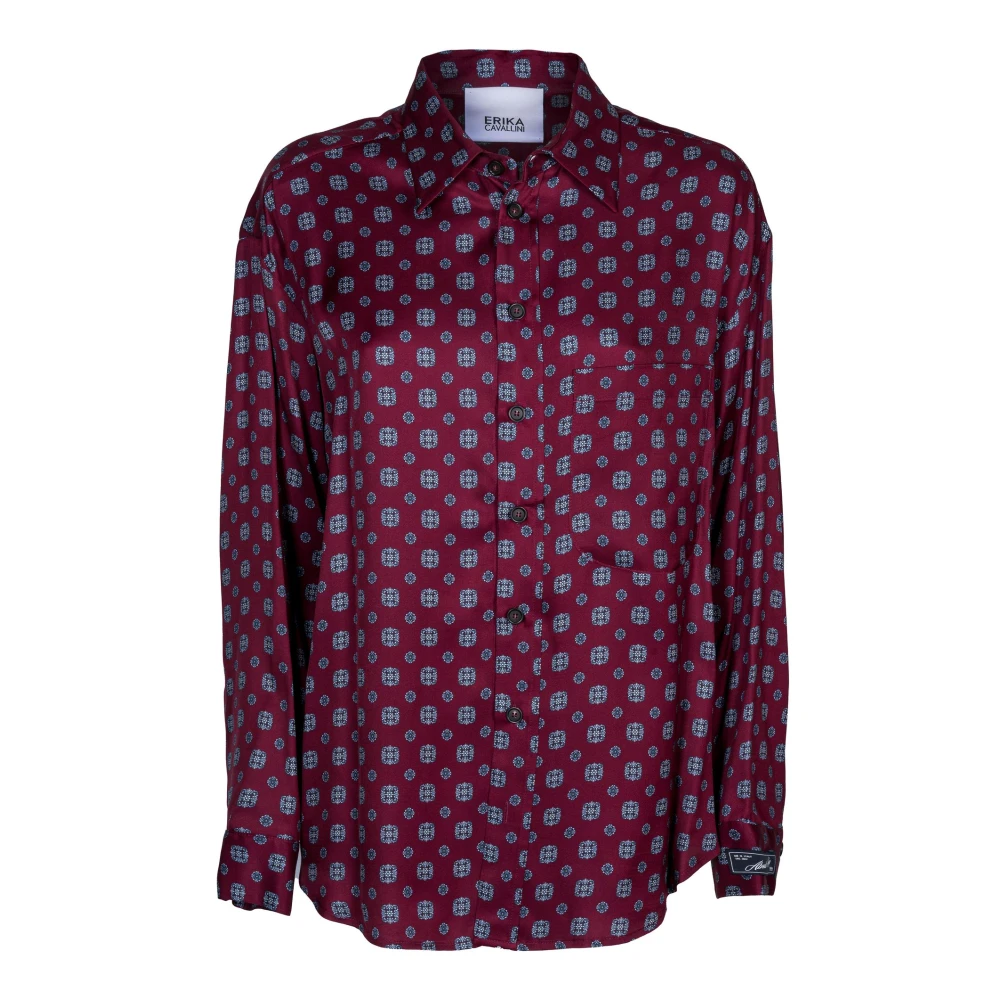 Erika Cavallini Purple Shirts, Female, Xs, Printed Viscose Shirt