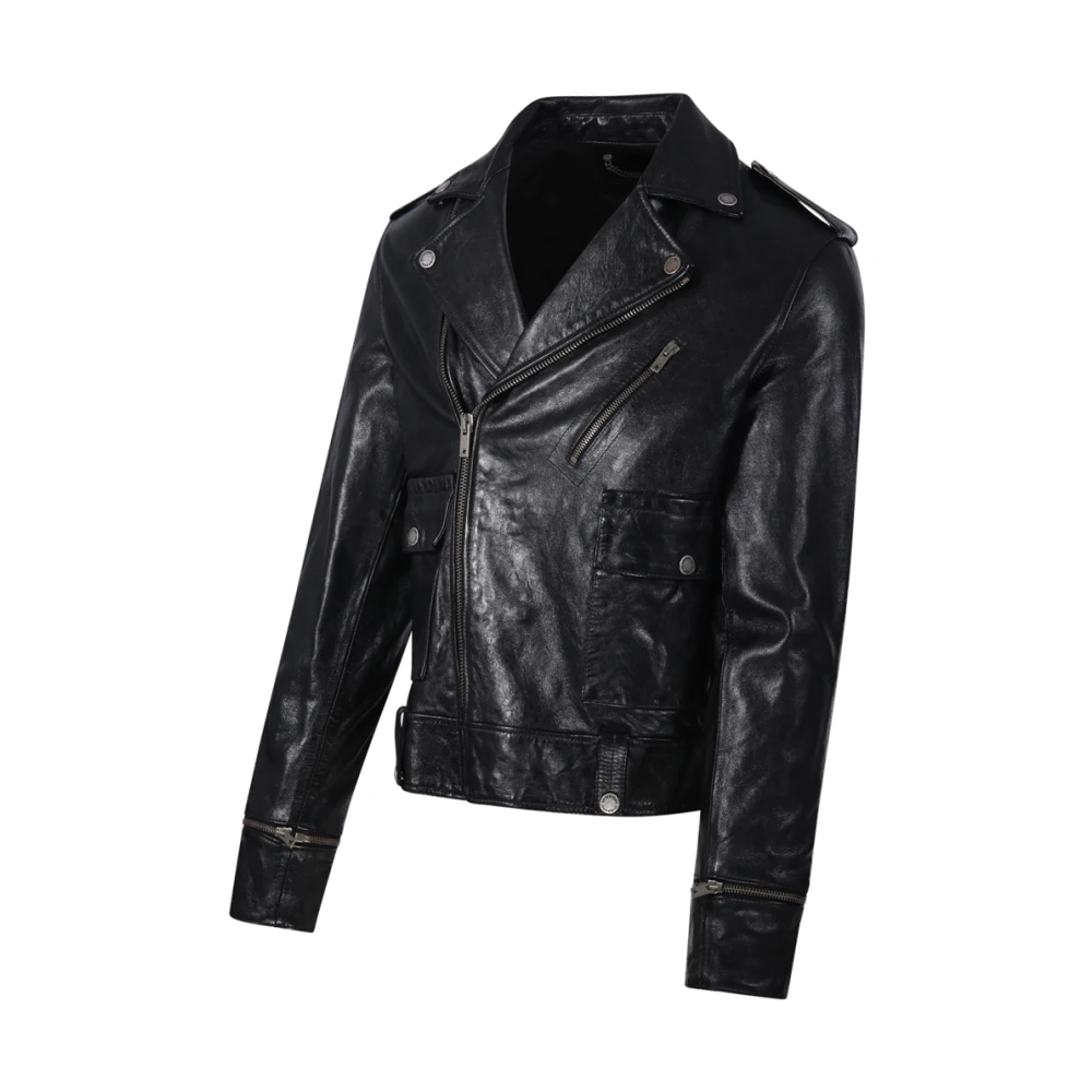 Golden Goose Zwarte Bikerjas Black Heren