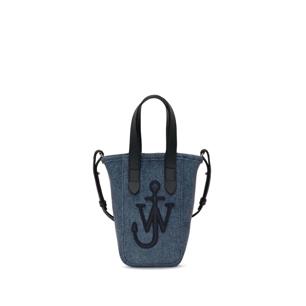 JW Anderson Indigo Velvet Anchor Logo Tas Blue Dames