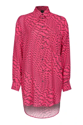 Lång Skjorta med Flytande Logotryck