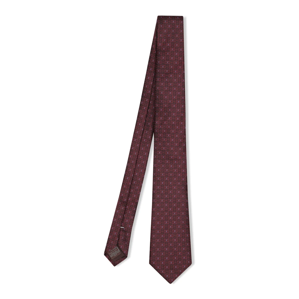 Canali Zijden stropdas met logopatroon Red Heren