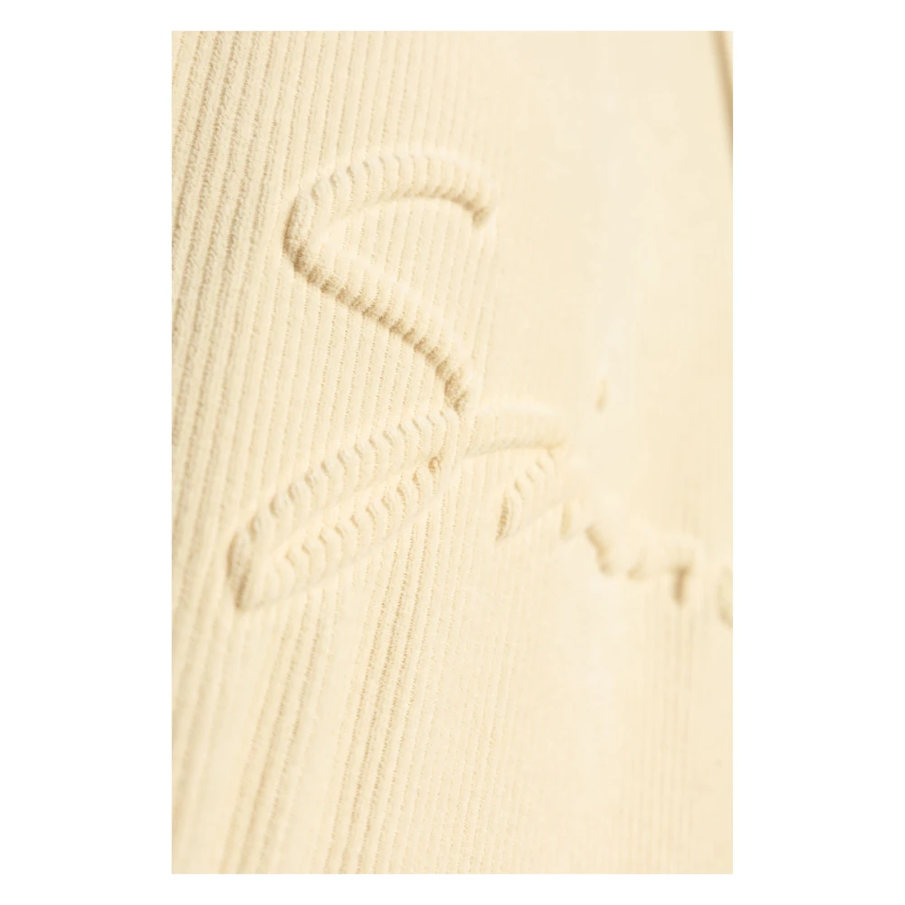 Givenchy Velvet Hoodie met Logo in Reliëf Beige Heren