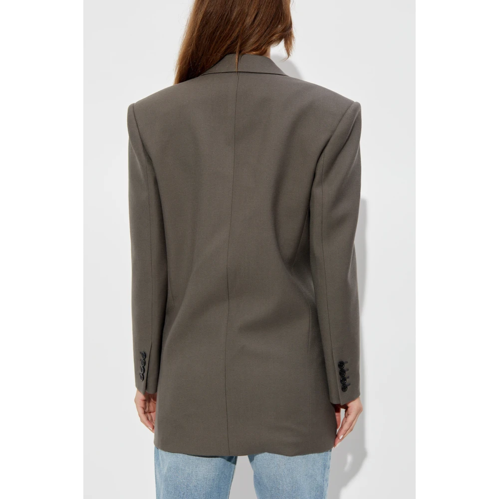 Saint Laurent Double-breasted Blazer Gray Dames