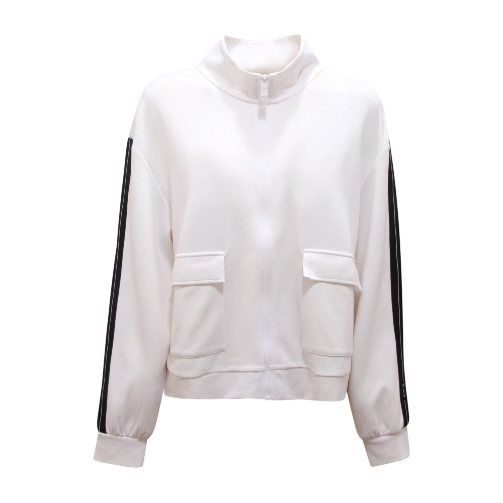 Armani Women's White Logo Zipped Sweatshirt - Zip-Throughs - L - Sweatshirts & Hoodies