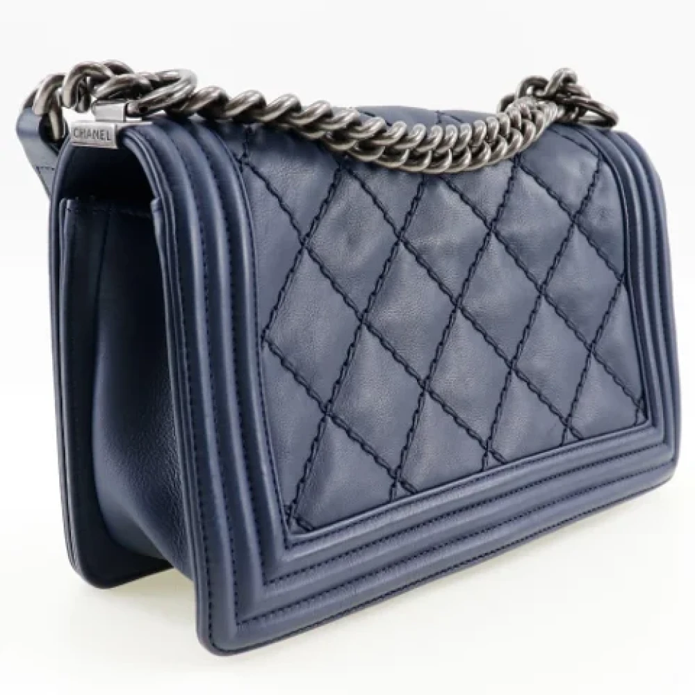Chanel Vintage Pre-owned Leather shoulder-bags Blue Dames
