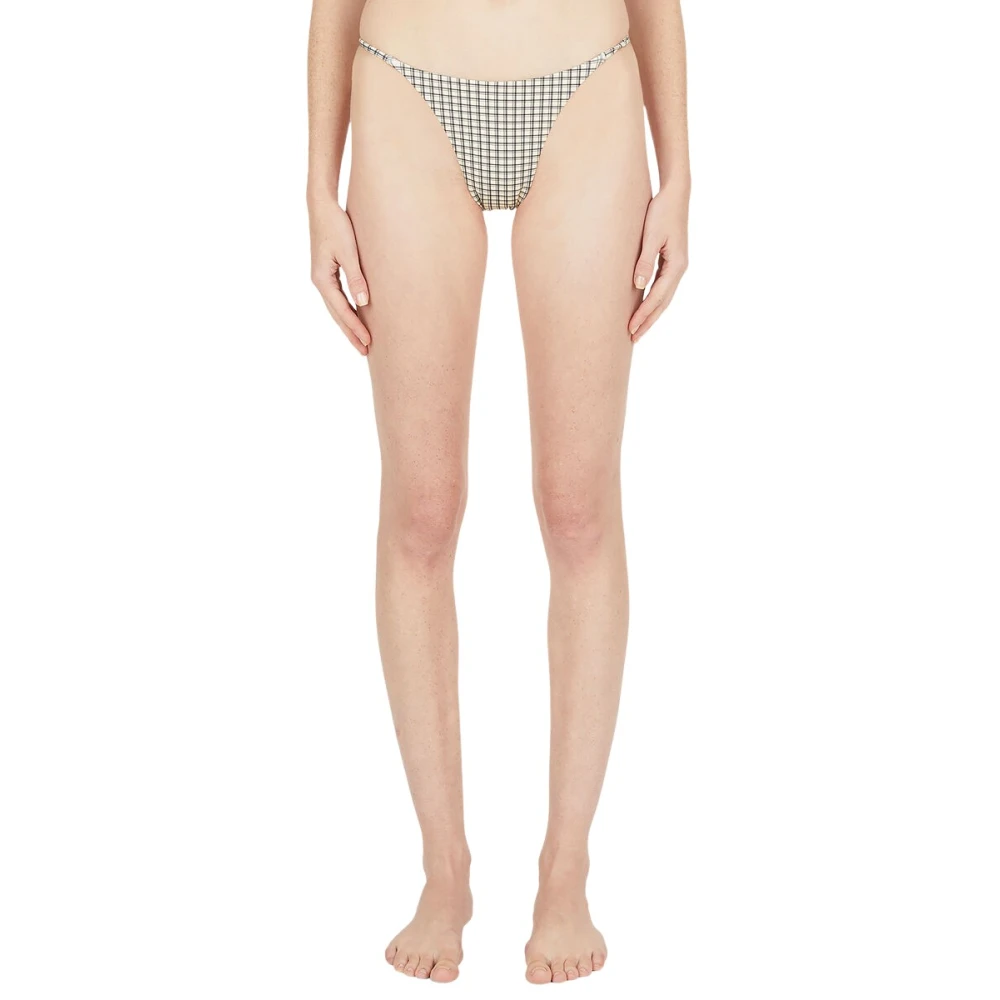 Ziah Women's Gray Bikinis, M, Checked Rio Bikini Bottoms
