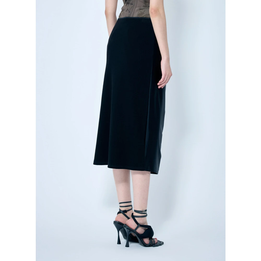 Diesel Chintz Finish Gedrapeerde Midi Rok Black Dames
