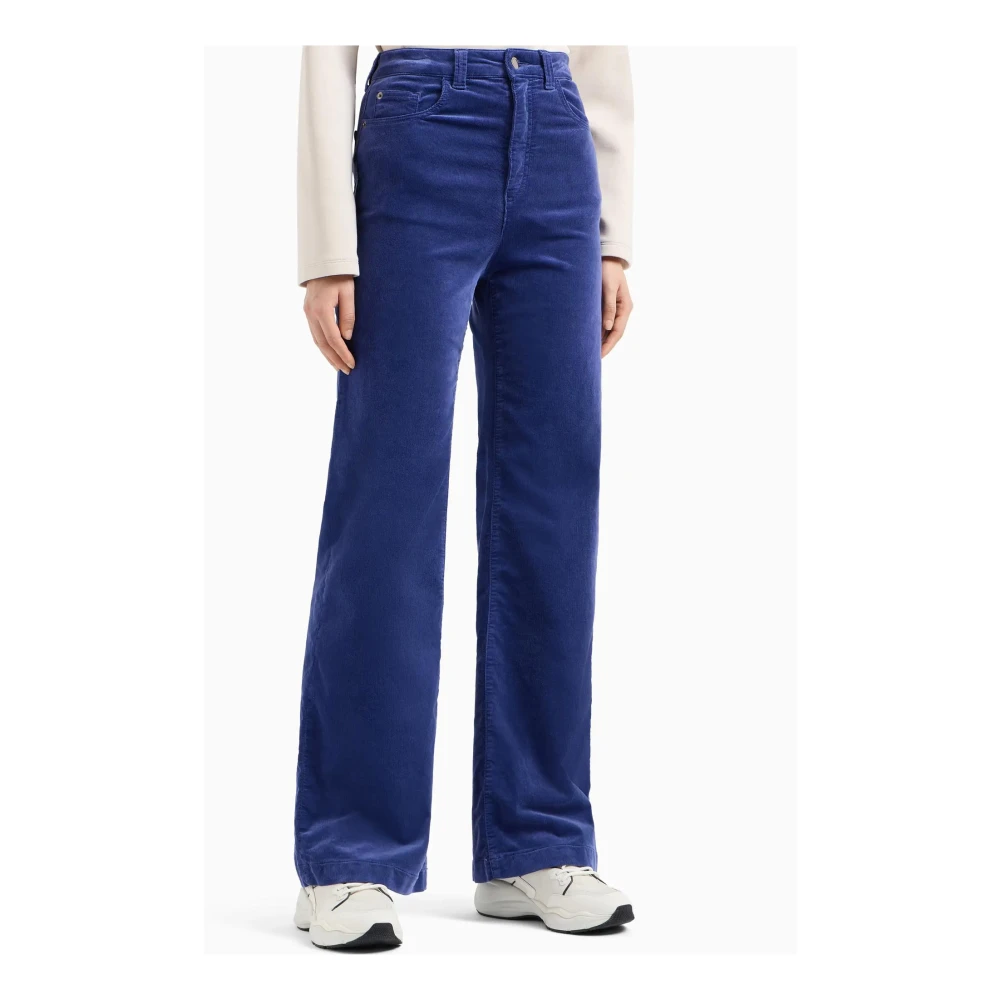 Emporio Armani Wijde Pijp Hoge Taille Jeans Blue Dames