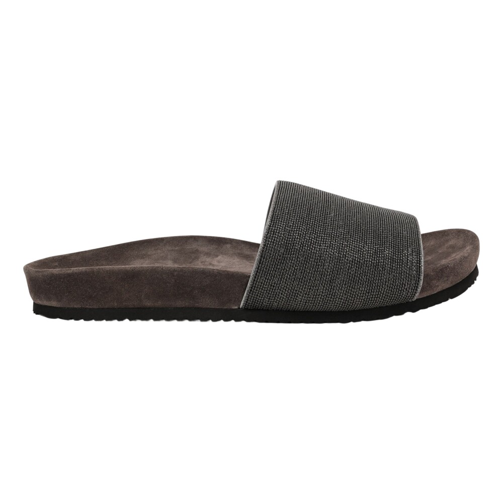 ブルネロクチネリ Brunello Cucinelli Raffia Slippers Techno raffia slipper for Woman in Brown | Brunello Cucinelli
