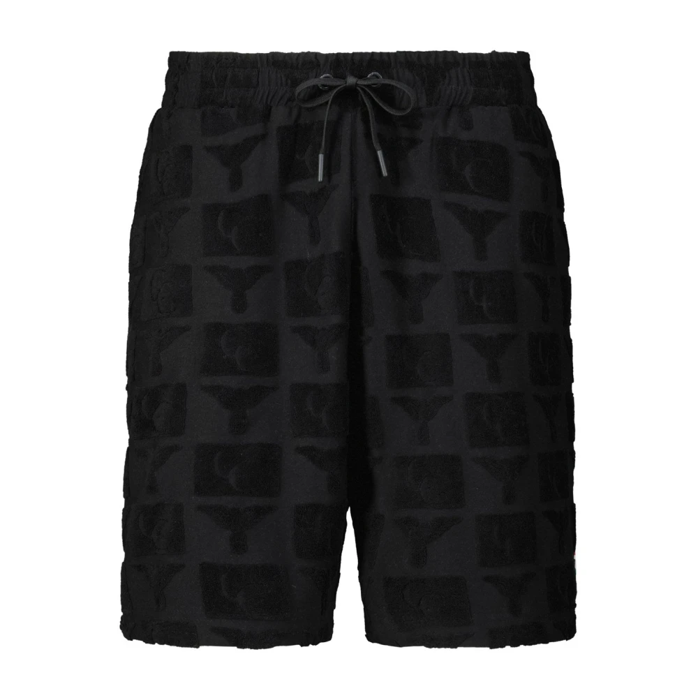Carlo colucci Allover-Print Shorts met hoge taille Black Heren