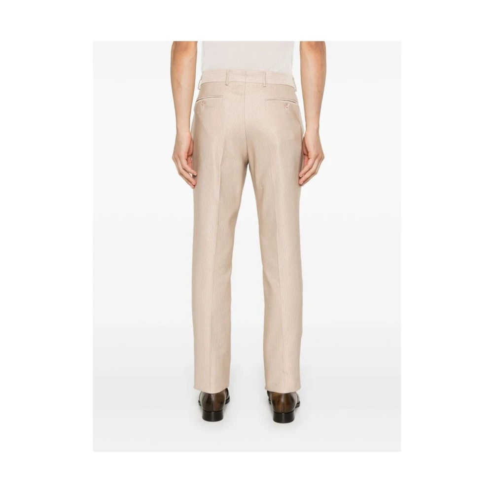 Tom Ford Beige Corduroy Tapered Leg Broek Beige Heren