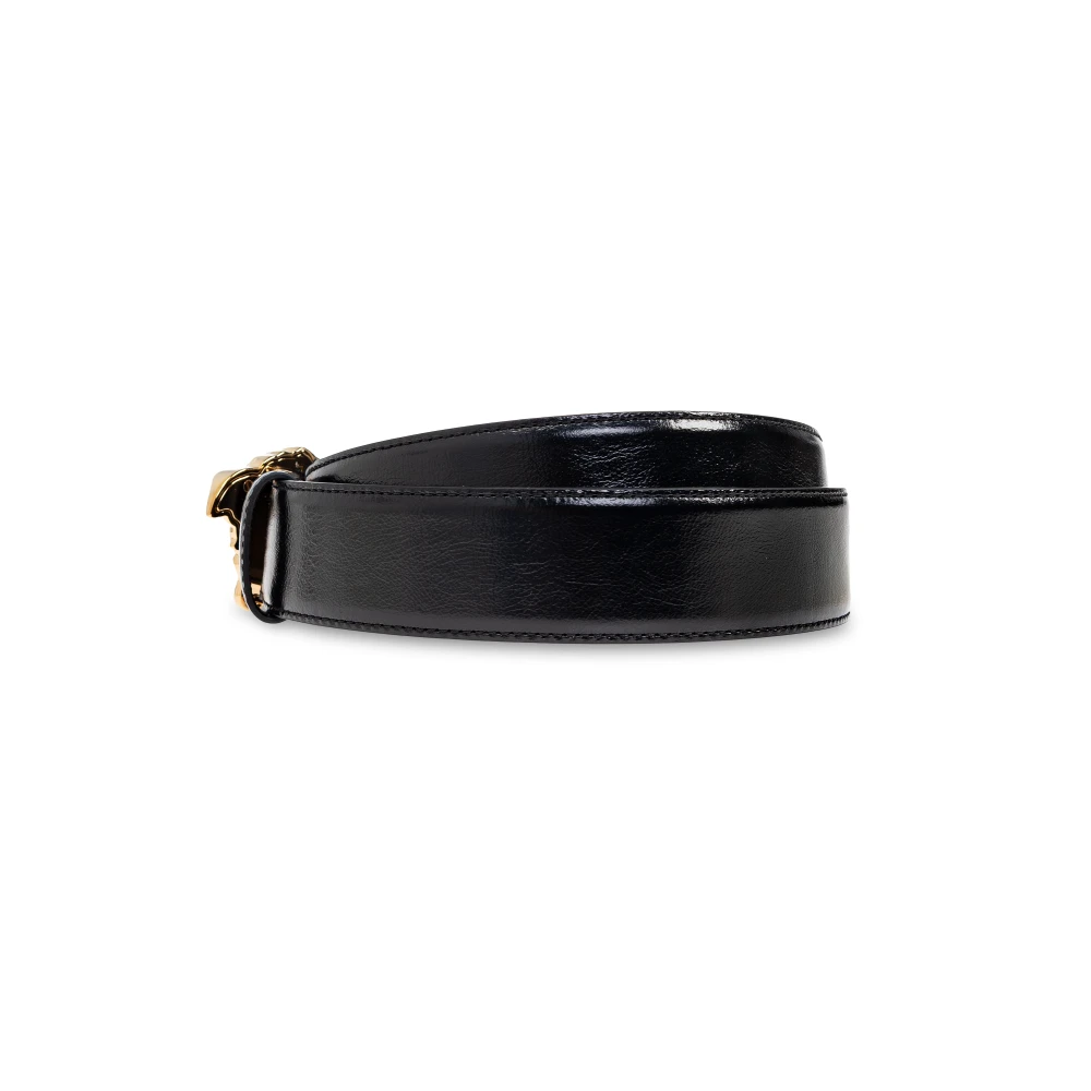 Versace Leren riem Black Heren
