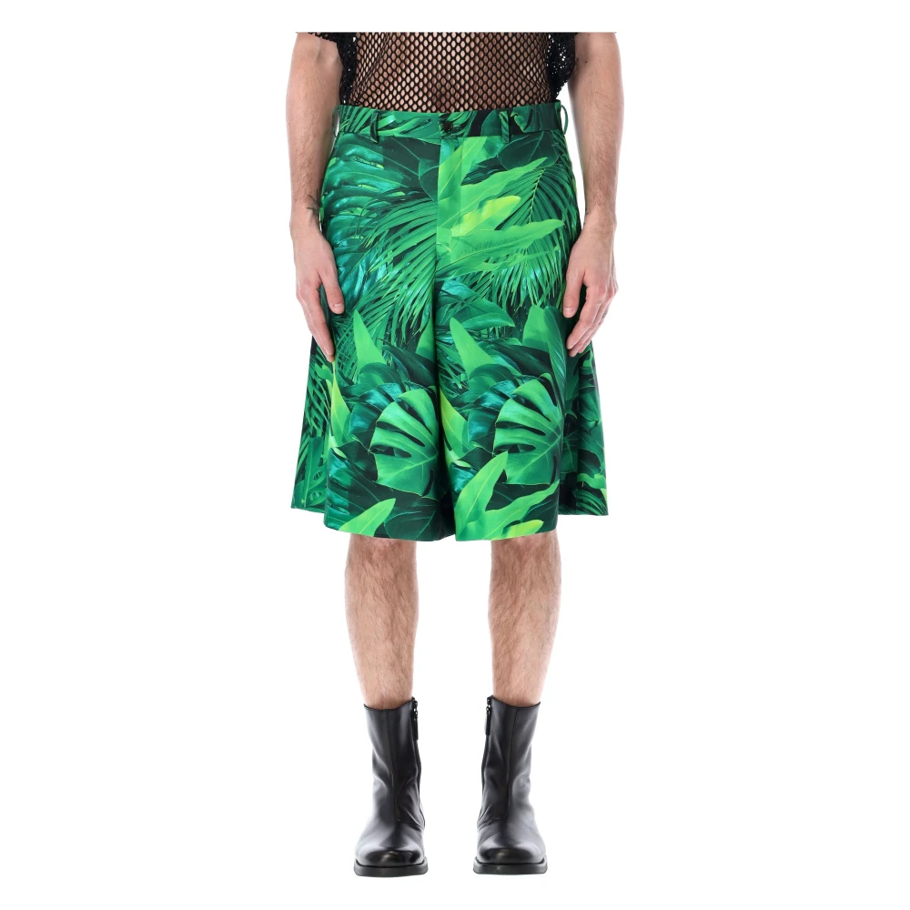 Comme des Garçons Bladprint Bermuda Shorts Green Heren