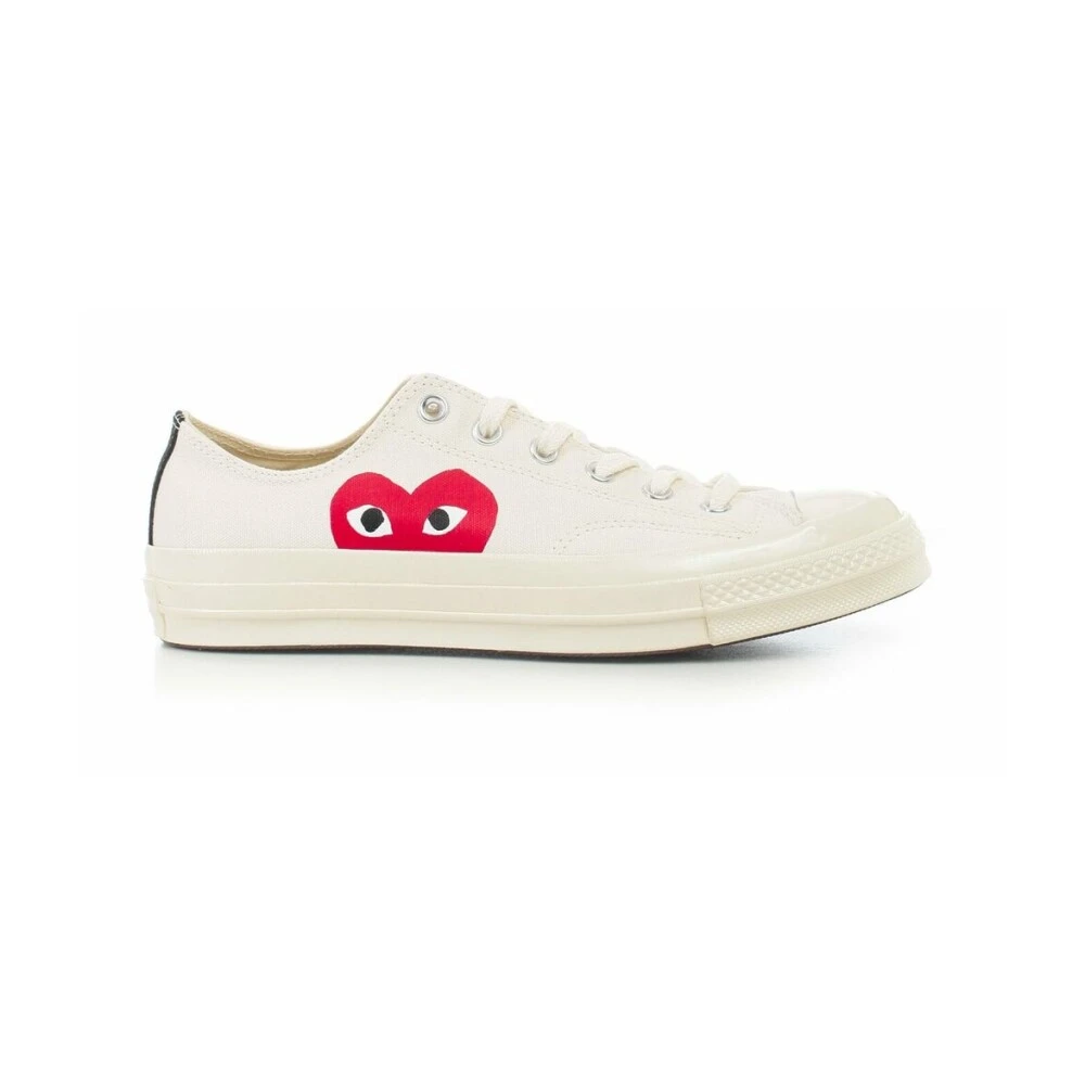 Comme des Garçons Play Grote Hart Lage Sneakers Heren Schoenen Wit