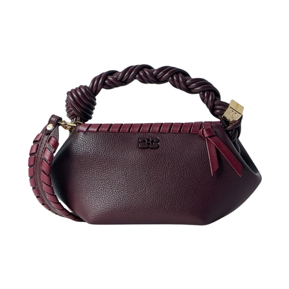 Ganni Bou Mini Tressé Handbag - Woman Handbags Burgundy One Size - Immagine 4