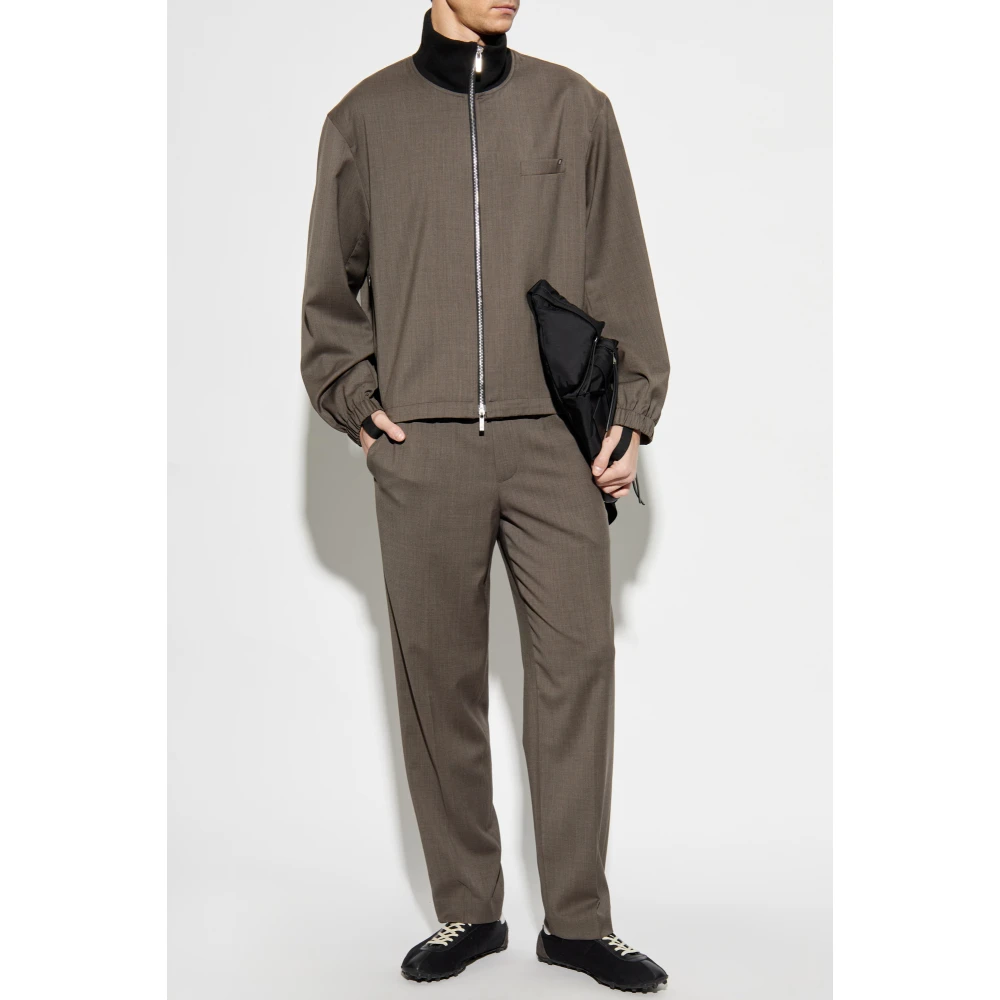 Helmut Lang Wollen jas met zakken Gray Heren