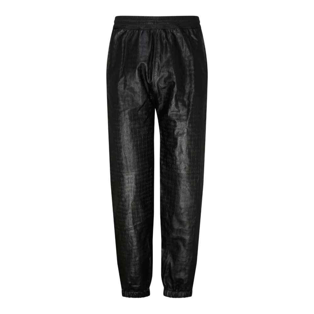 Givenchy Embossed Logo Leather Joggers Black, Herr