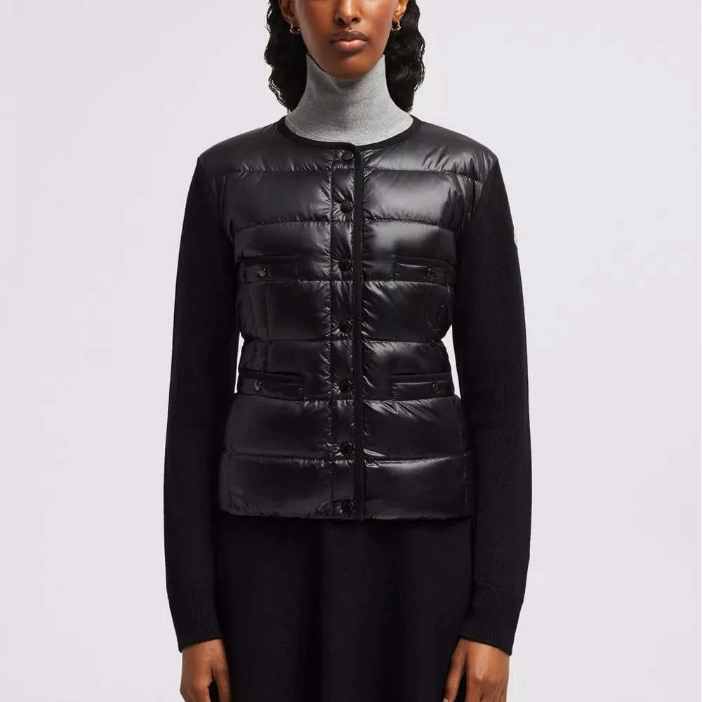 Moncler Gewatteerde wollen vest Elegant Klassiek Black Dames
