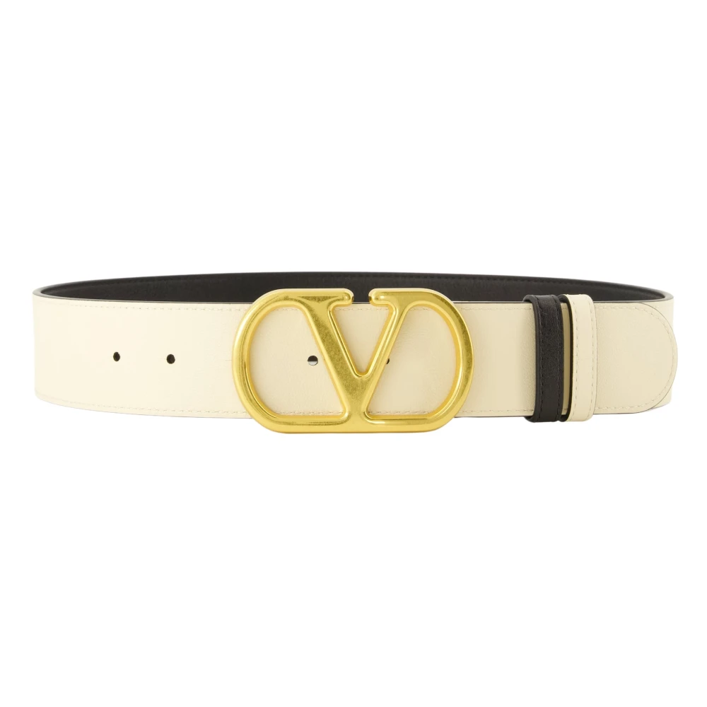 Valentino Garavani Women's White Belts, 80 Cm, Reversible Vlogo Signature Belt