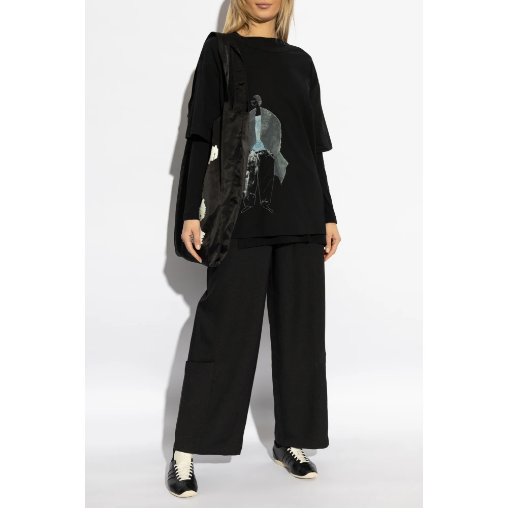 Y-3 T-shirt met print Black Dames