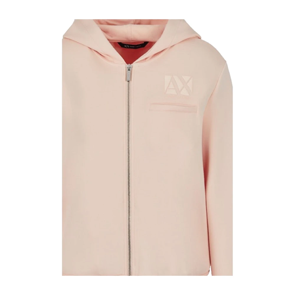 Armani Exchange Hoodie Sweater met Print Pink Dames