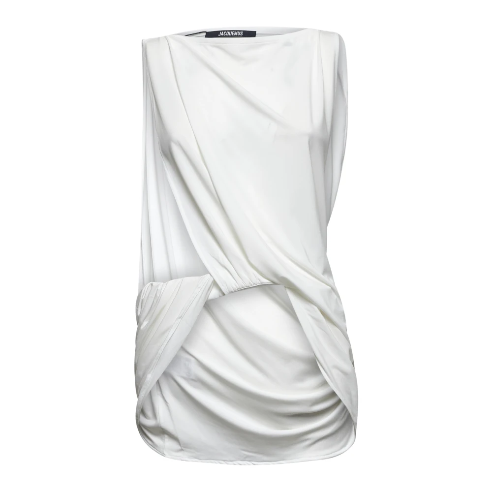 Jacquemus Witte Mouwloze Top met Asymmetrisch Ontwerp White Dames