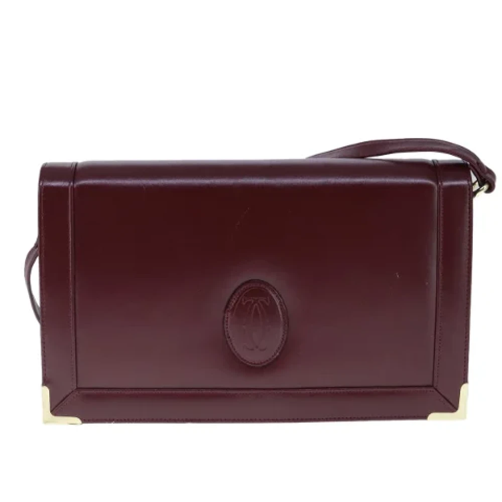 Cartier Vintage Pre-owned Leather shoulder-bags Red Dames