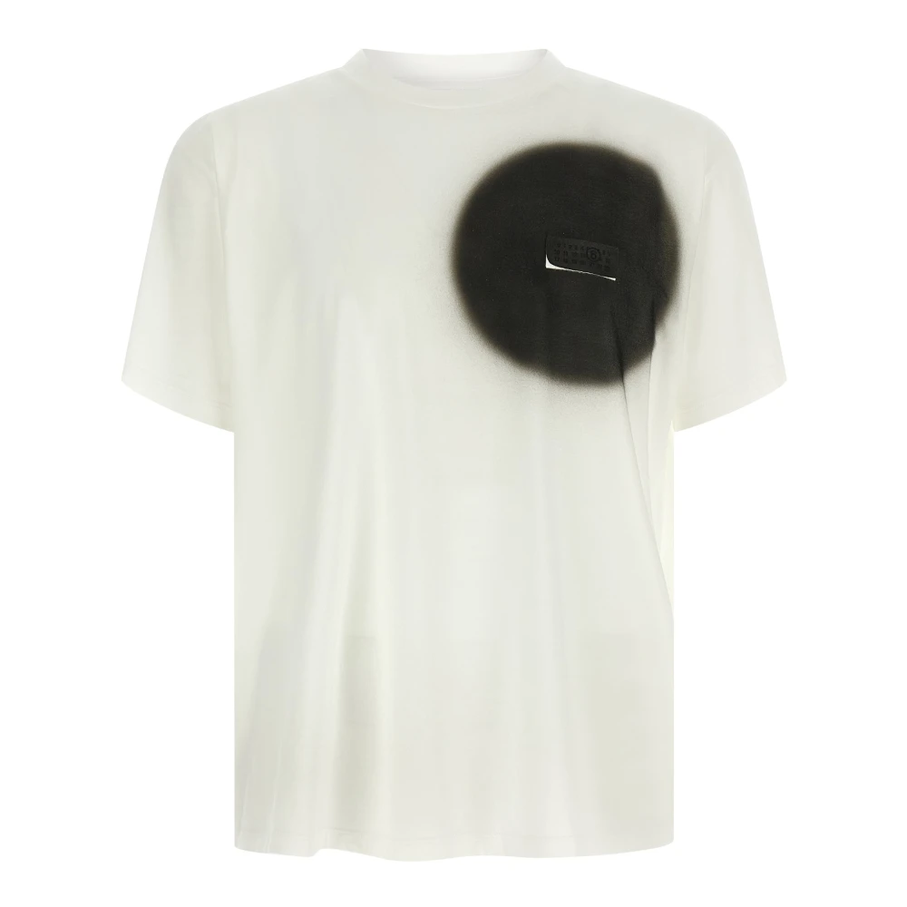 Mm6 Maison Margiela Men's White Numeric Signature T-Shirt - T-Shirts - M- Tops