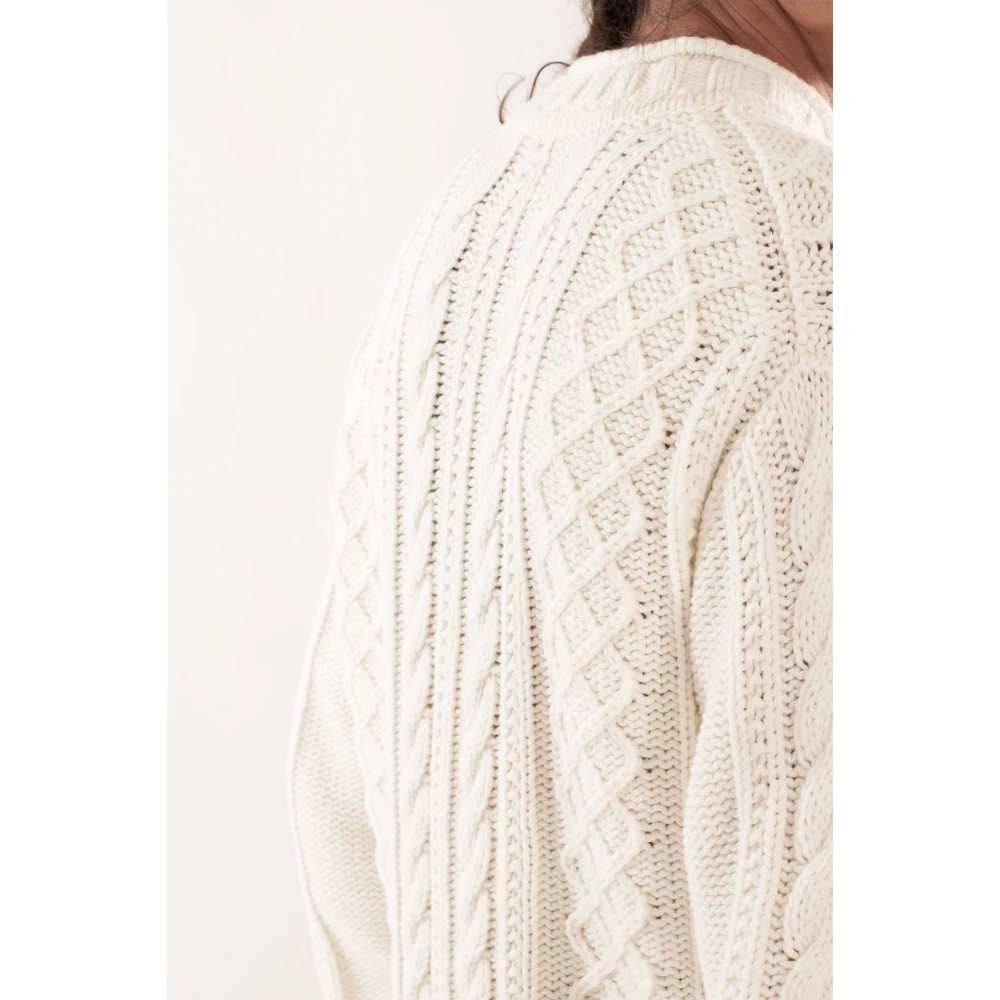 C.P. Company Intarsia Lamswol Gebreid White Heren