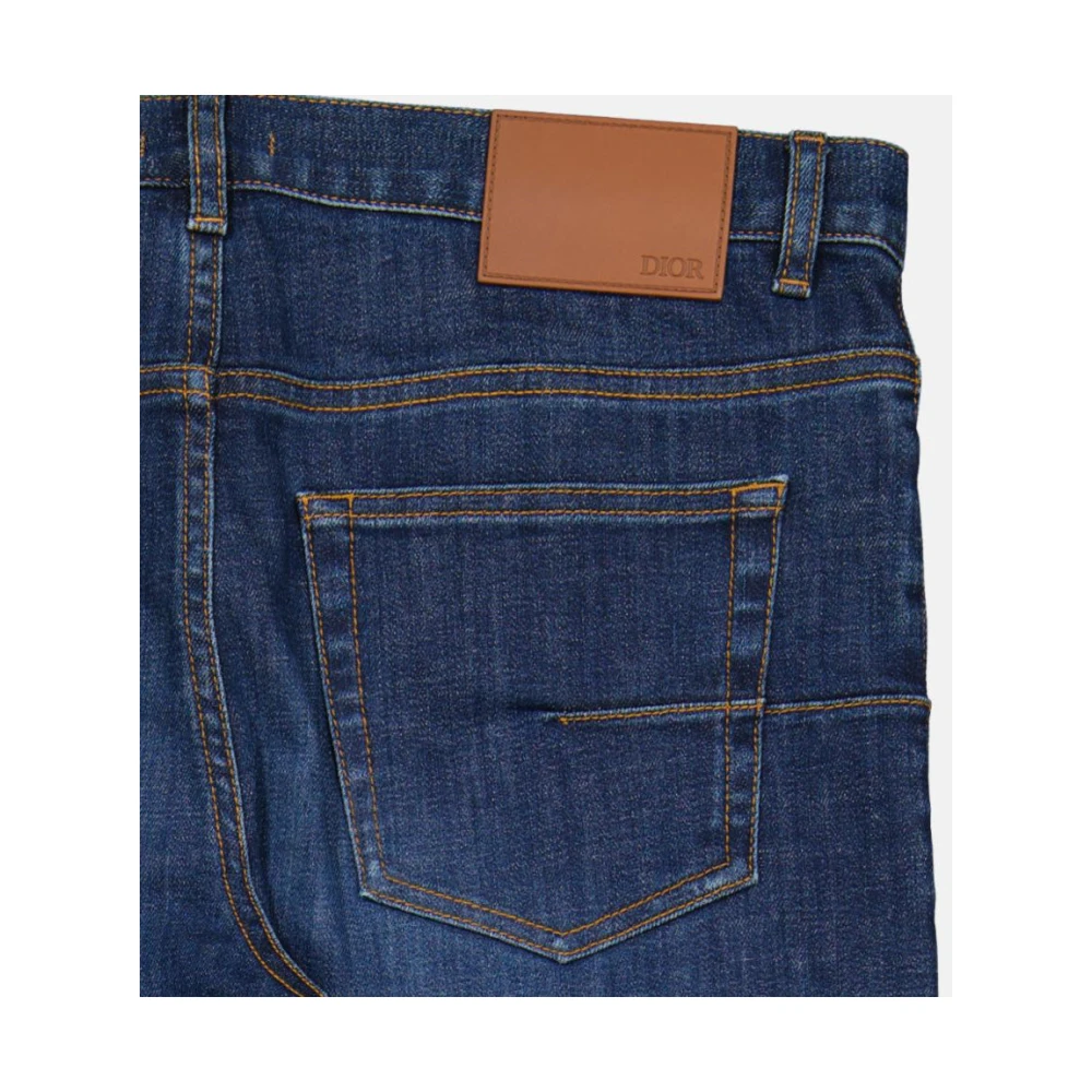 Dior Rechte Jeans in Ruwe Blauwe Denim Blue Heren