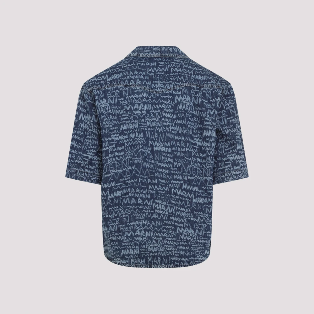 Marni Blauw Katoenen Shirt voor Mannen Blue Heren