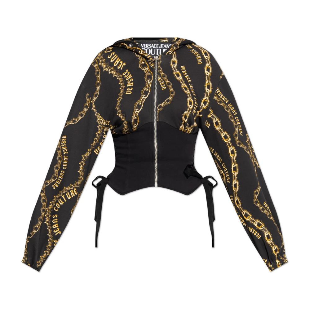Versace Jeans Couture Gestreepte trui Black Dames