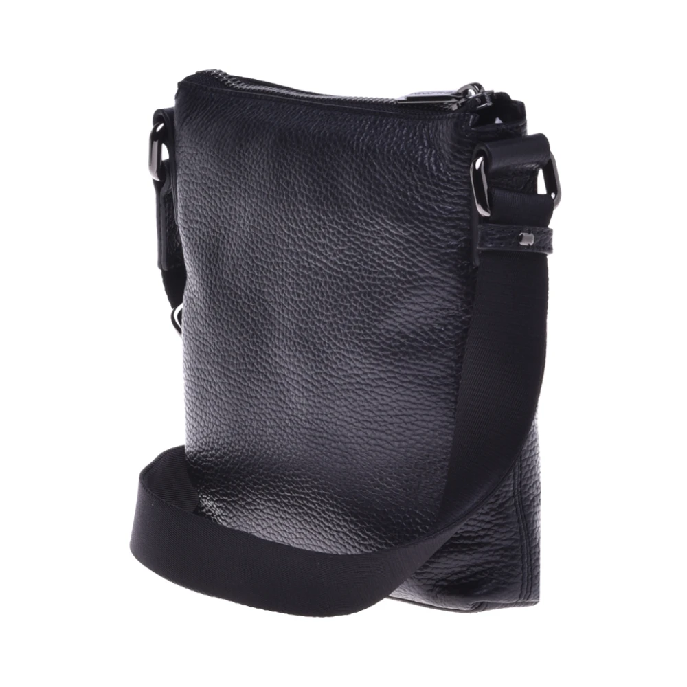 Baldinini Crossbody bag in black tumbled leather Black Heren